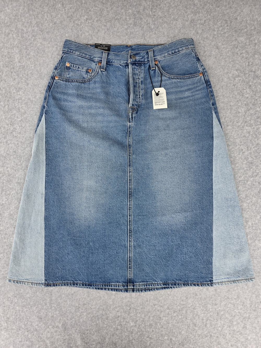 Levi's Premium High Rise A-Line Pieced Denim Skirt Size 31 NWT